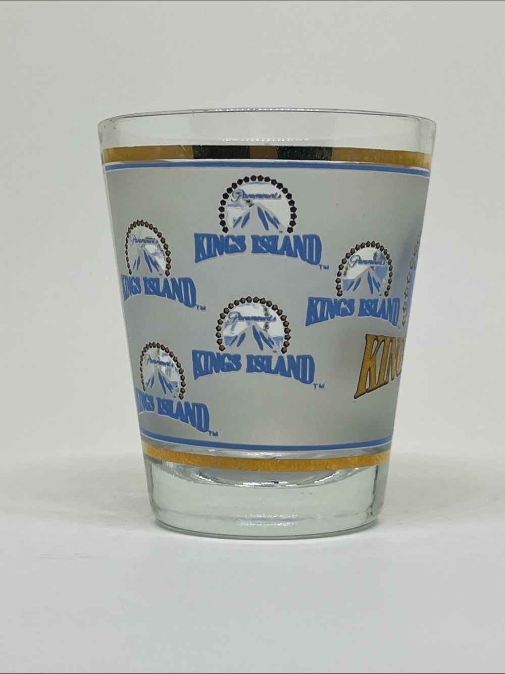 Kings Island Logo Blue and Gold Shot Glass by Paramount - Picture 3 of 4